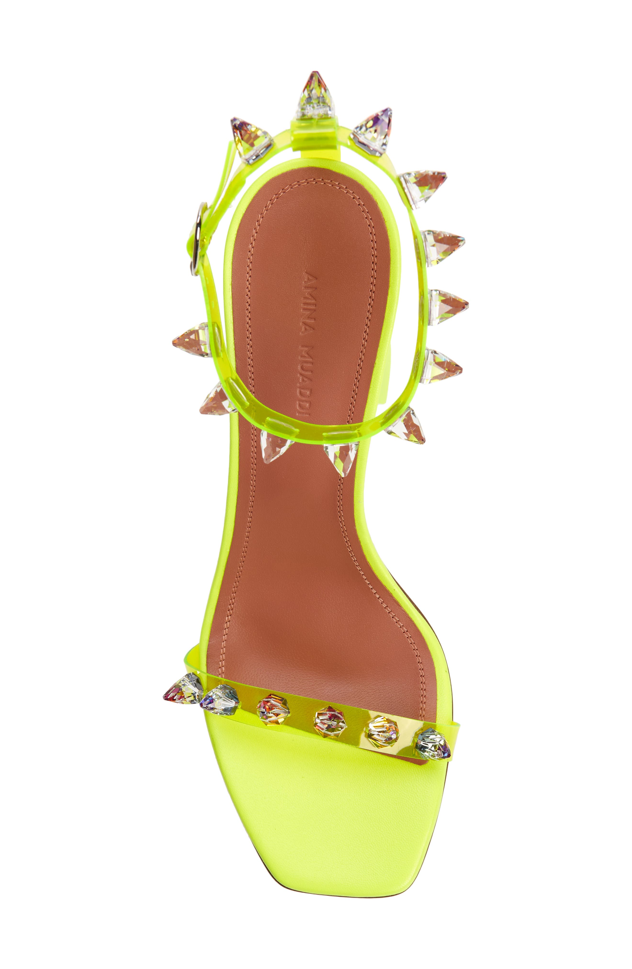 Amina Muaddi Julia Jewel Clear Sandal, Alternate, color, 