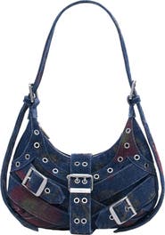 Desigual Grommet Trim Faux Leather Shoulder Bag