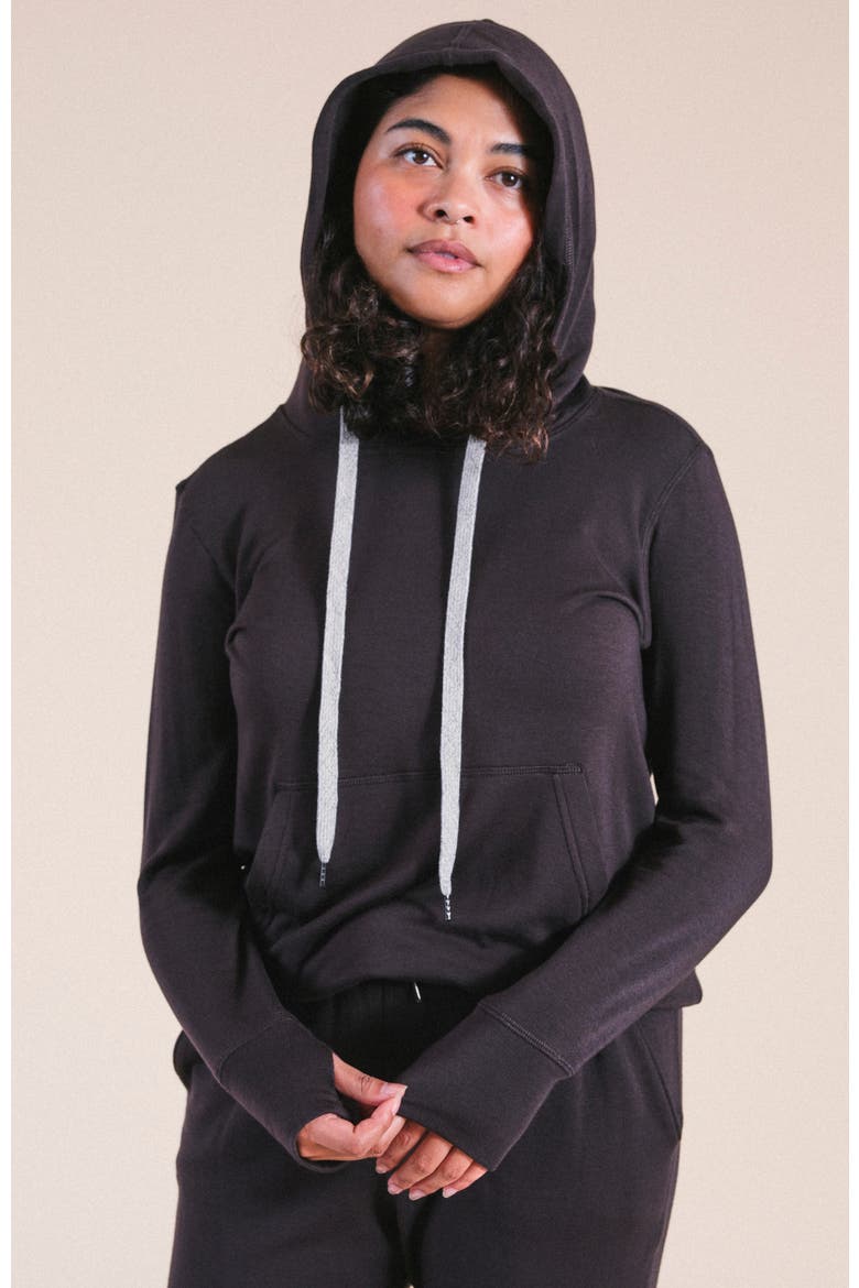 Betty Modal Hoodie, Alternate, color, Dark Chocolate