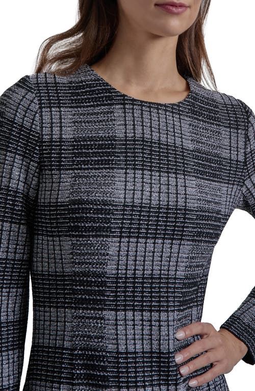 Misook Heritage Fit Tweed Knit Maxi Dress In Black/white