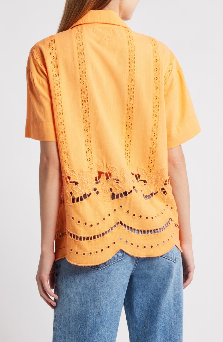 Damson Madder Martina Oversize Eyelet Button-Up Shirt, Alternate, color, Apricot