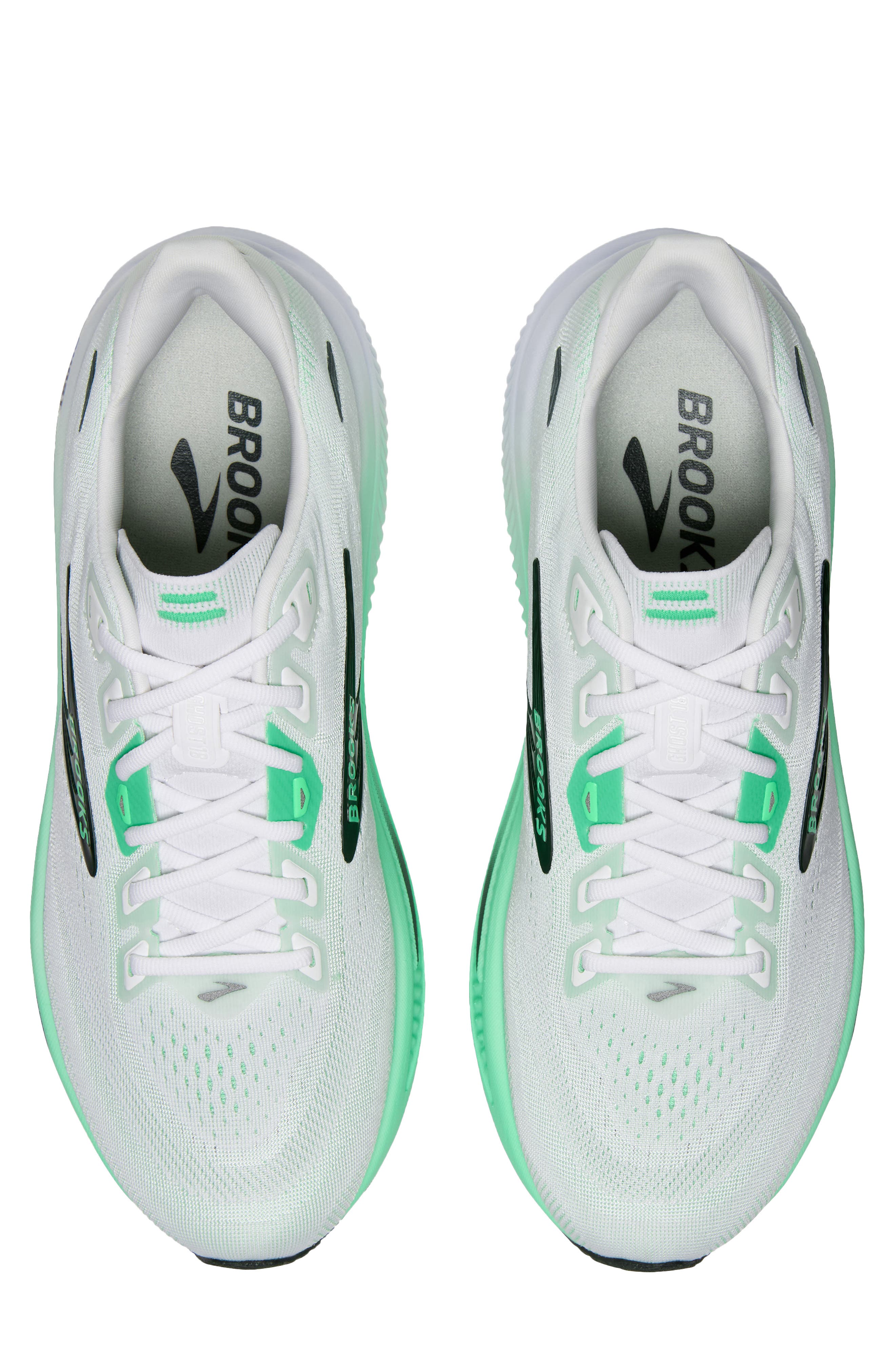 Ghost 18 Running Shoe, Alternate, color, WHITE/ SPRING BUD/ SPRUCE