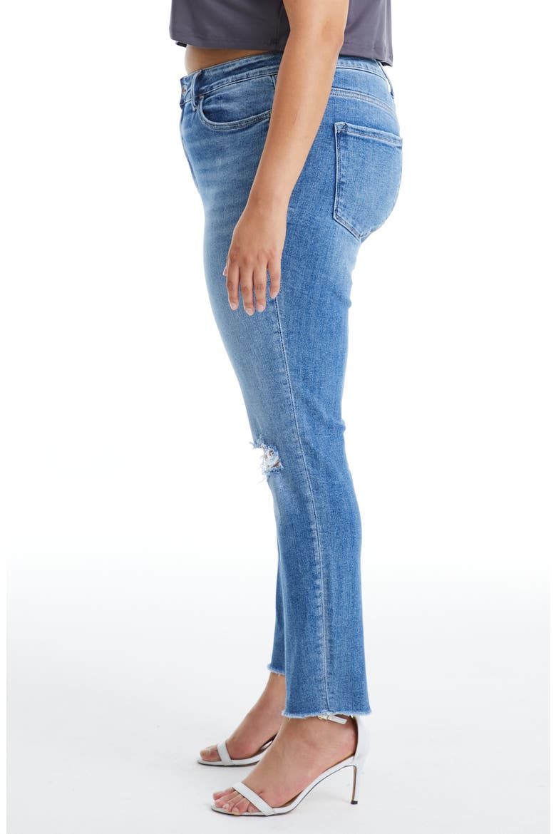 Ripped High Waist Ankle Skinny Jeans, Alternate, color, DARK BLUE
