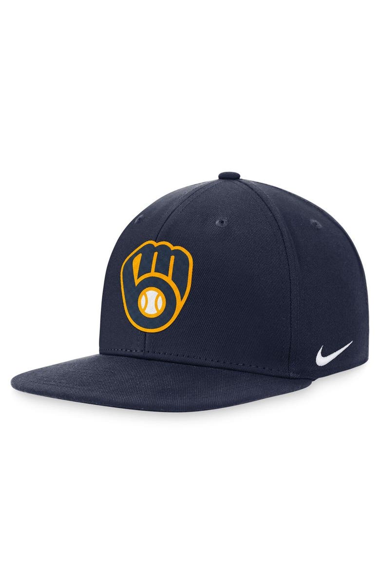 Nike Men's Nike  Navy Milwaukee Brewers Primetime Pro Snapback Hat, Main, color, 