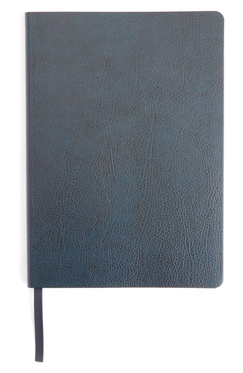 ROYCE New York Personalized Leather Journal in Navy Blue- Gold Foil 