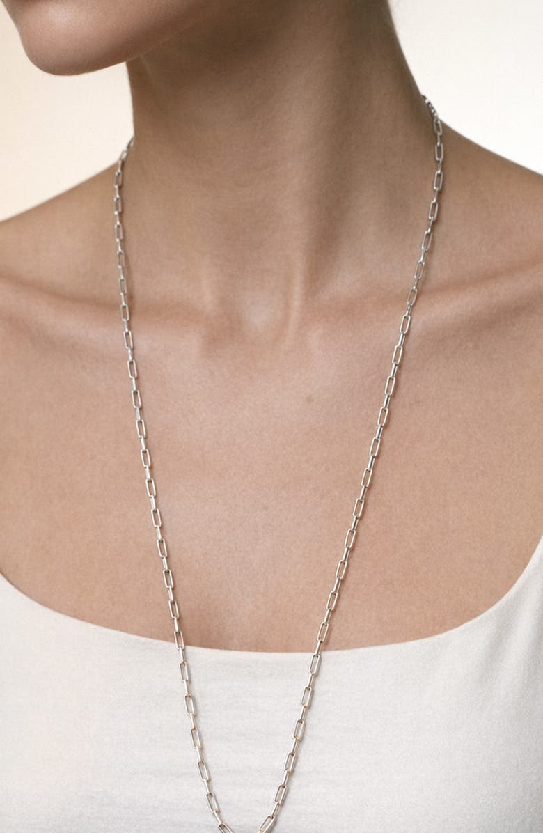 ARGENTO VIVO Paperclip Necklace, Alternate, color, Silver