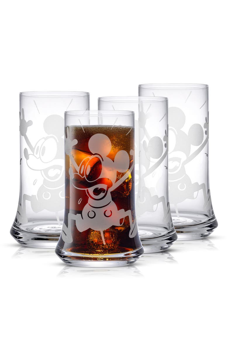 JoyJolt Set of 4 - Mickey Mouse<sup>®</sup> Highball Glass, Main, color, 