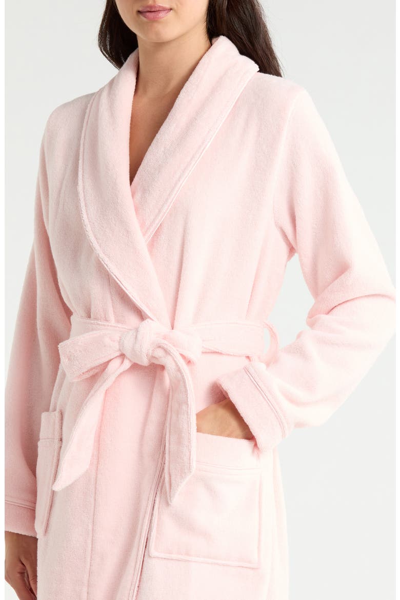 Hydro Cotton Terry Robe, Alternate, color, PINK CRYSTAL