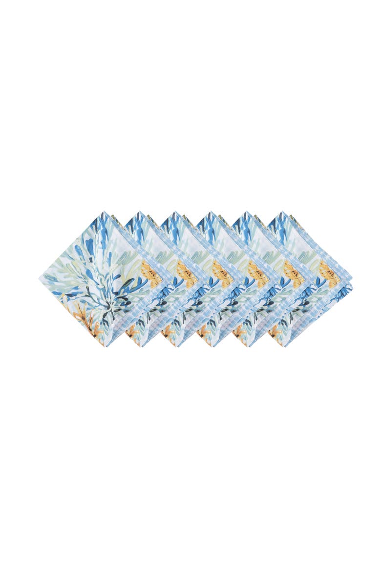 Makena Beach Cloth Napkins, Set of 6, Main, color, Yellow
