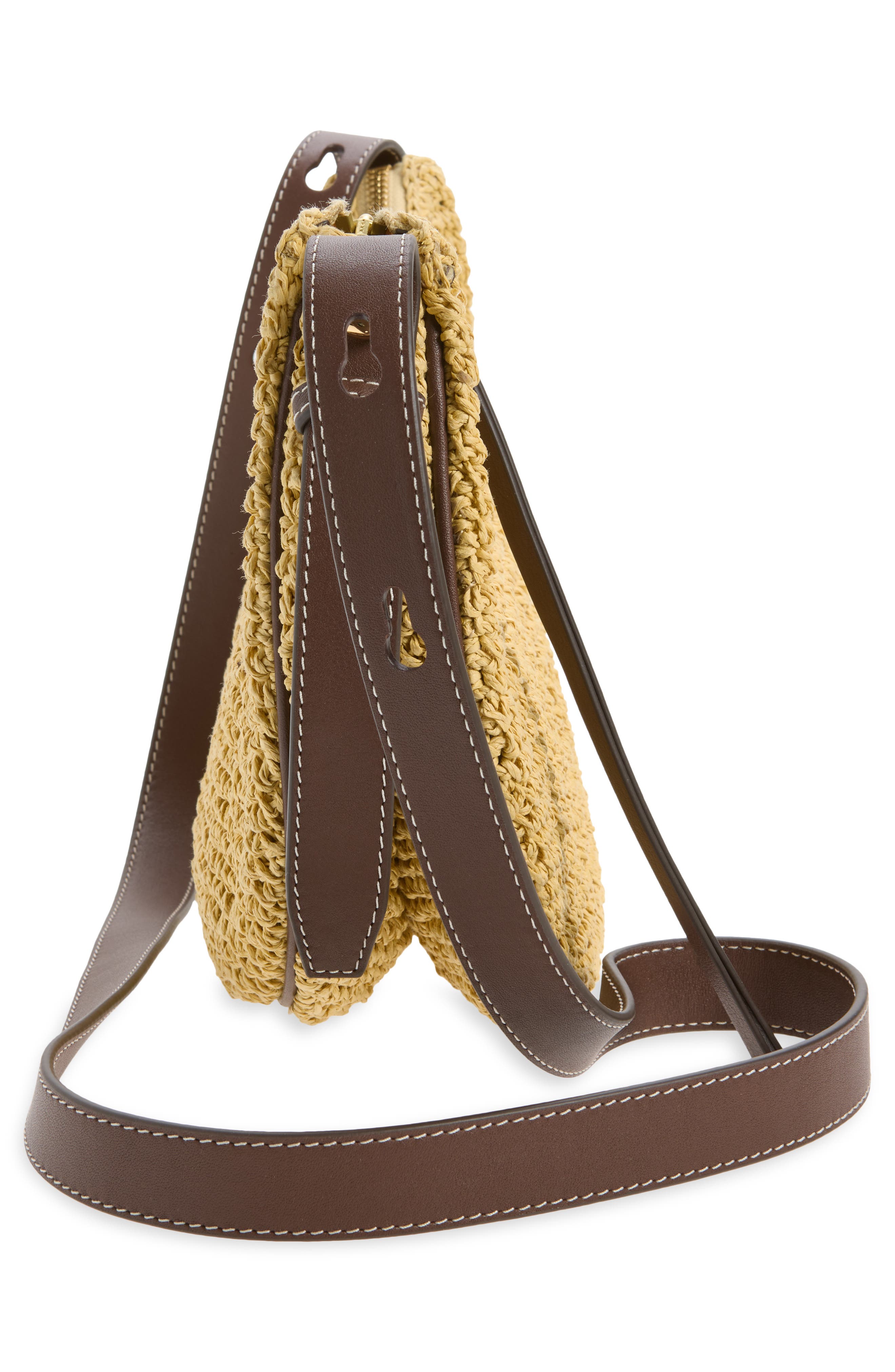 Romy Straw Half Moon Bag, Alternate, color, NATURAL