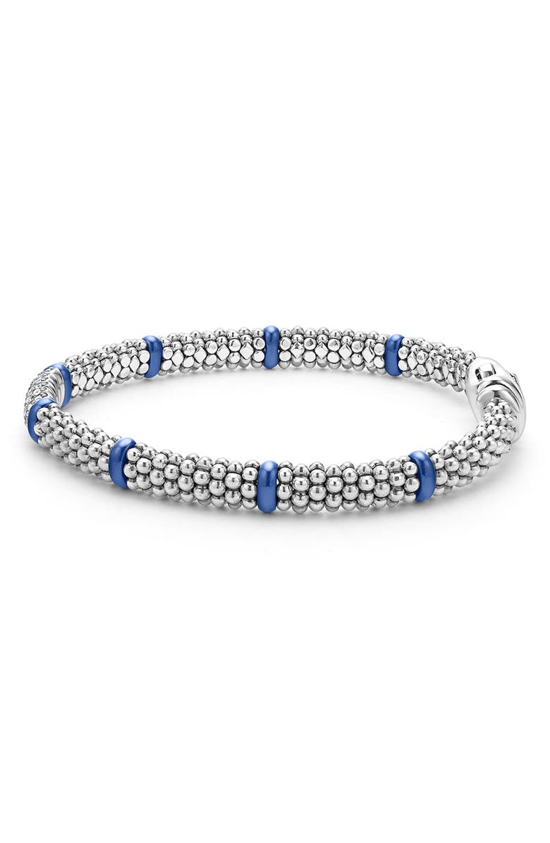 LAGOS Blue Caviar Diamond & Ceramic Station Rope Bracelet, Main, color,
