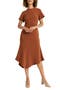 Short Sleeve Asymmetric Hem Midi Dress