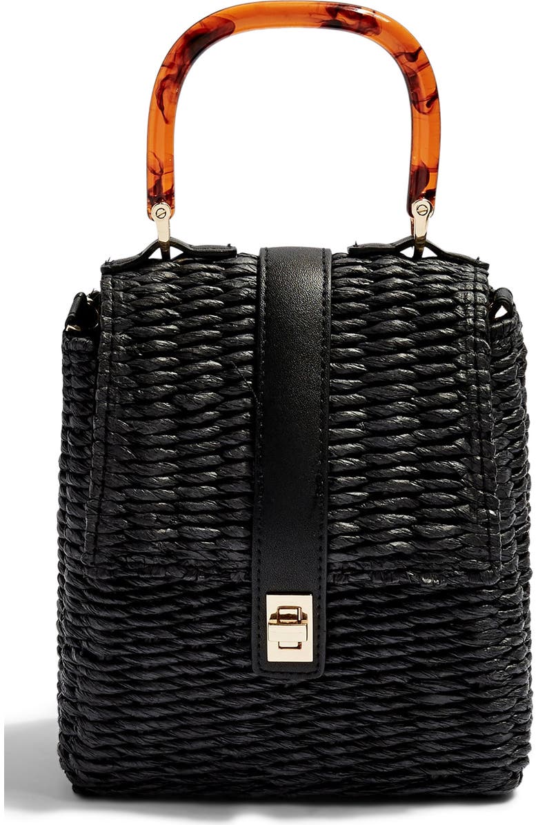 Topshop Skyla Top Handle Straw Grab Bag, Main, color,
