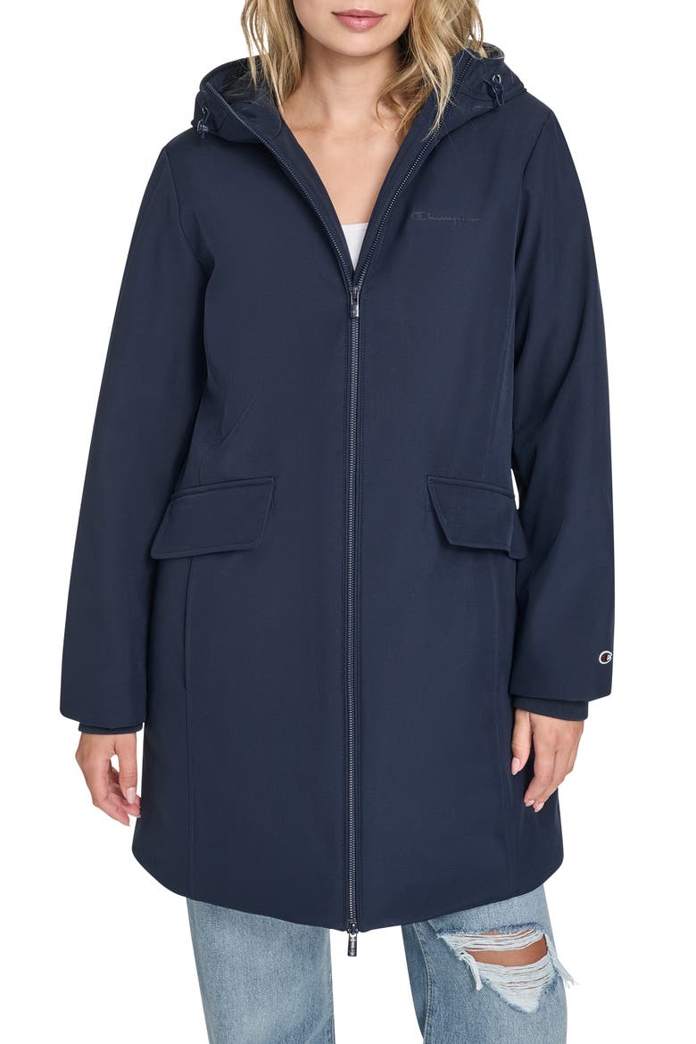 Hooded Coat, Main, color, NAVY