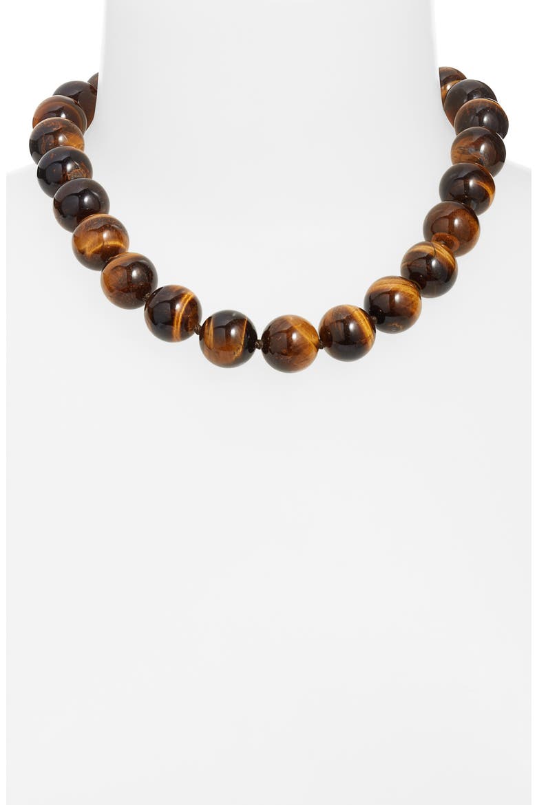 Turquoise Beaded Necklace, Alternate, color, BROWN