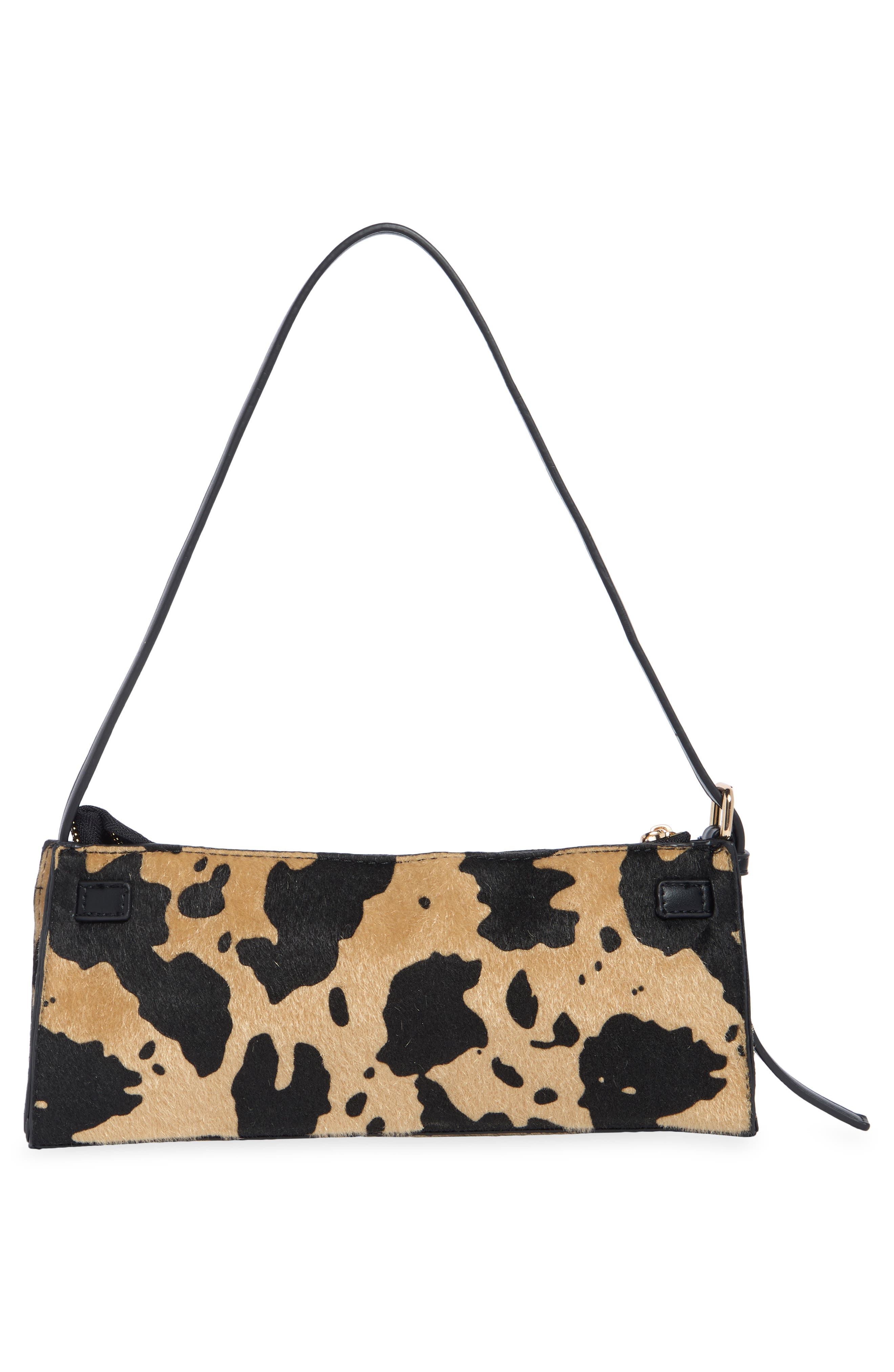 Faux Calf Hair Shoulder Bag, Alternate, color, BROWN COW