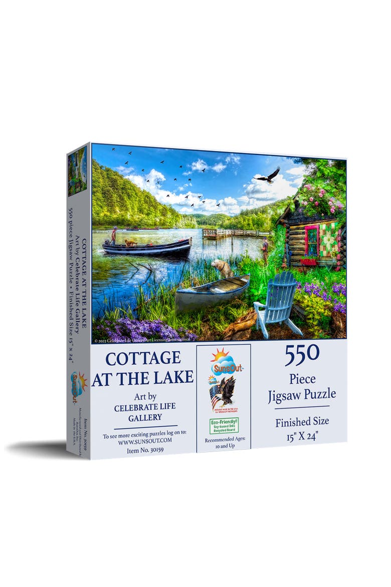 Cottage at the Lake 550 piece Jigsaw Puzzle for Adults, Main, color, Multicolor