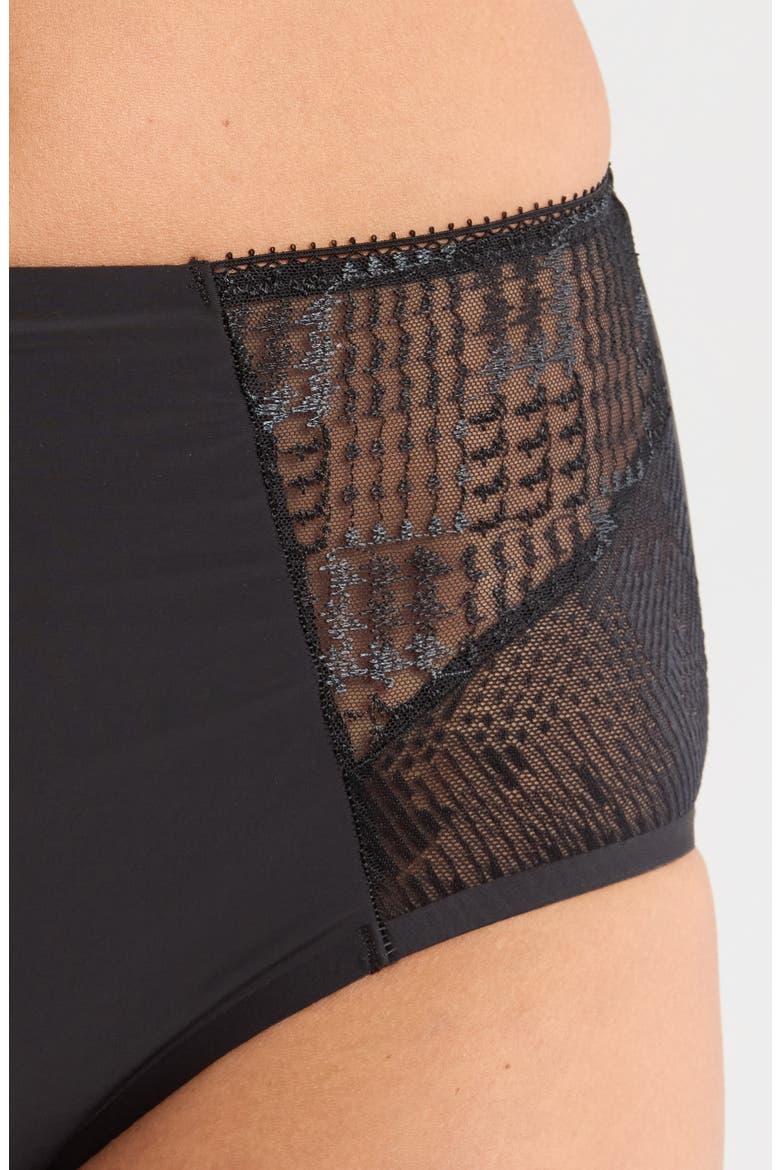 Intrigue High Waist Support Briefs, Alternate, color, BLACK