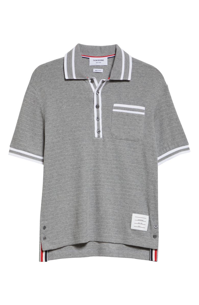 Thom Browne Open Stitch Cotton Polo, Alternate, color, 