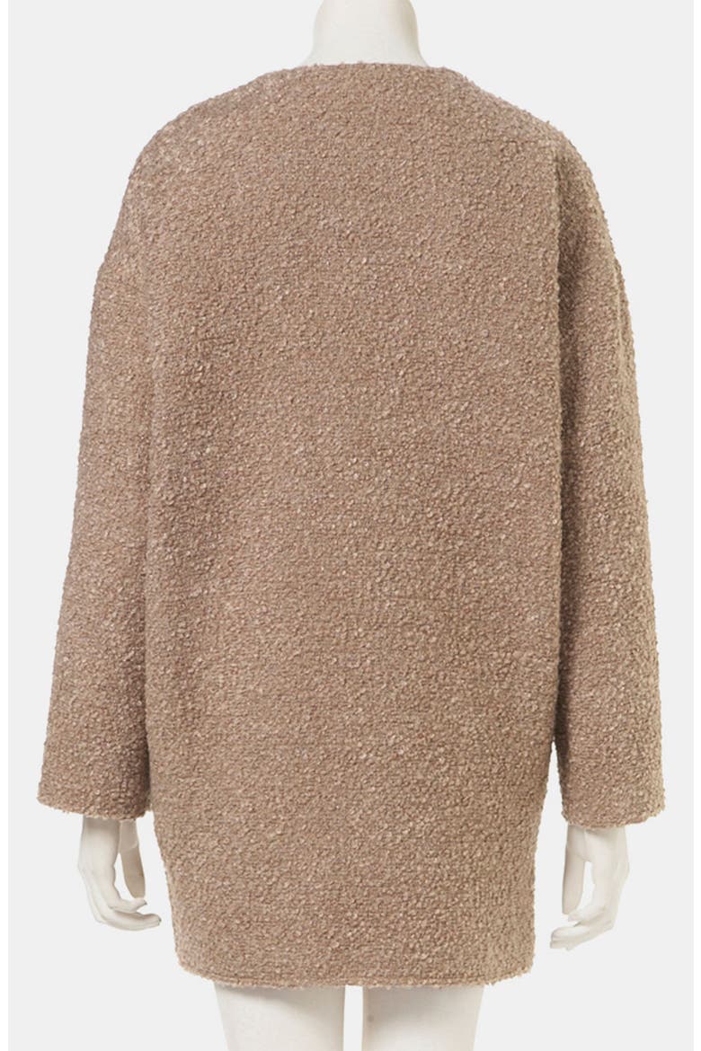 Structured Bouclé Coat, Alternate, color, MUSHROOM