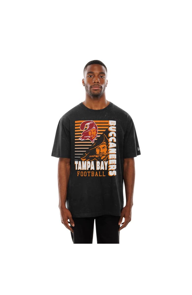 New Era Men's New Era Black Tampa Bay Buccaneers Retro Logo Enzyme Washed Oversized T-Shirt, Alternate, color, 
