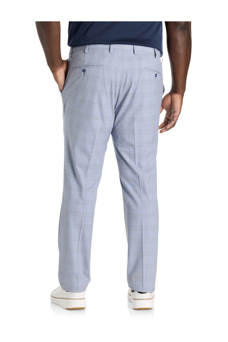 Big & Tall Plaid Machine-Washable Suit Pants, Alternate, color, BLUE