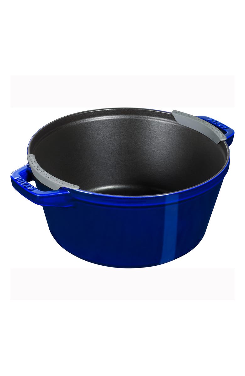 Staub 4-Piece Stackable Enameled Cast Iron Cookware Set, Alternate, color, Dark Blue