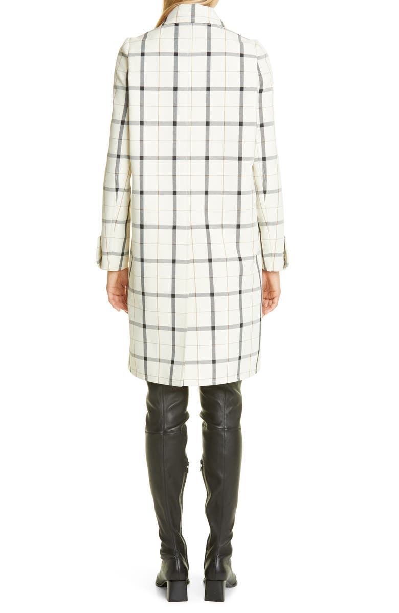 Courrèges Check Print Wool Blend Coat, Alternate, color, 