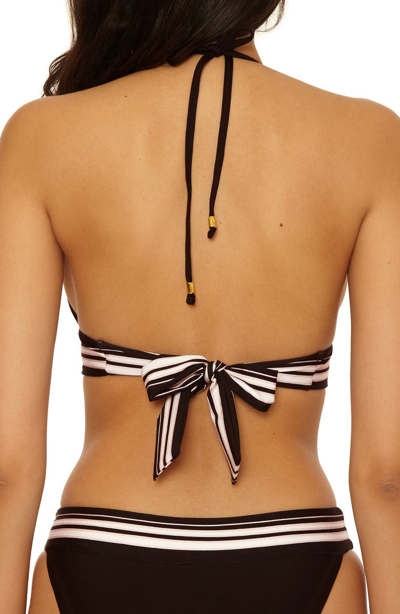 Trina Turk Bougainvillea Halter Bikini Top, Alternate, color, Black Multi