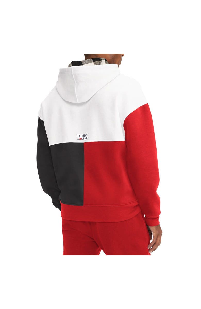 TOMMY JEANS Men's Tommy Jeans White/Red Chicago Bulls Andrew Split Pullover Hoodie, Alternate, color, White