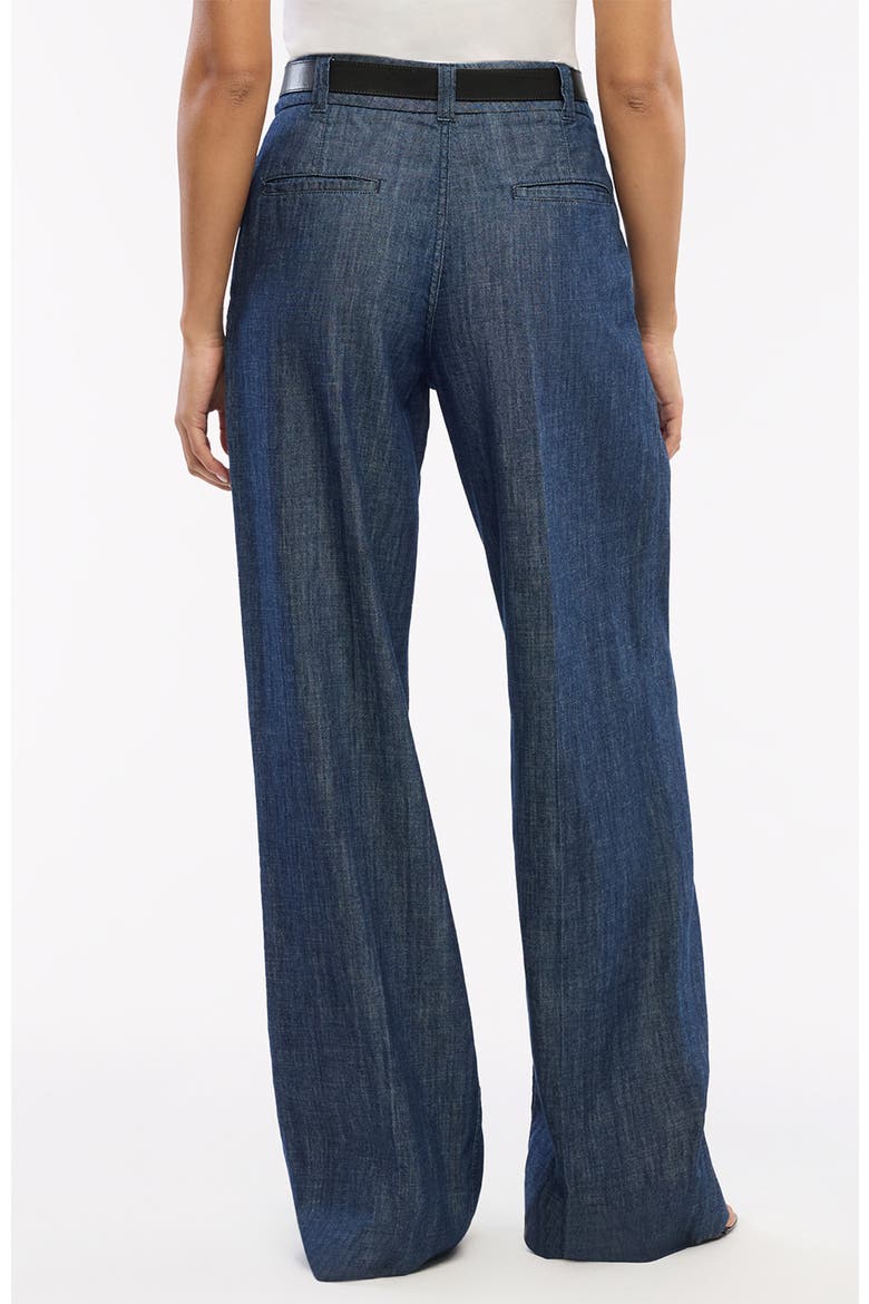 Chambray Relaxed Wide Leg Pant, Alternate, color, DARK BLUE