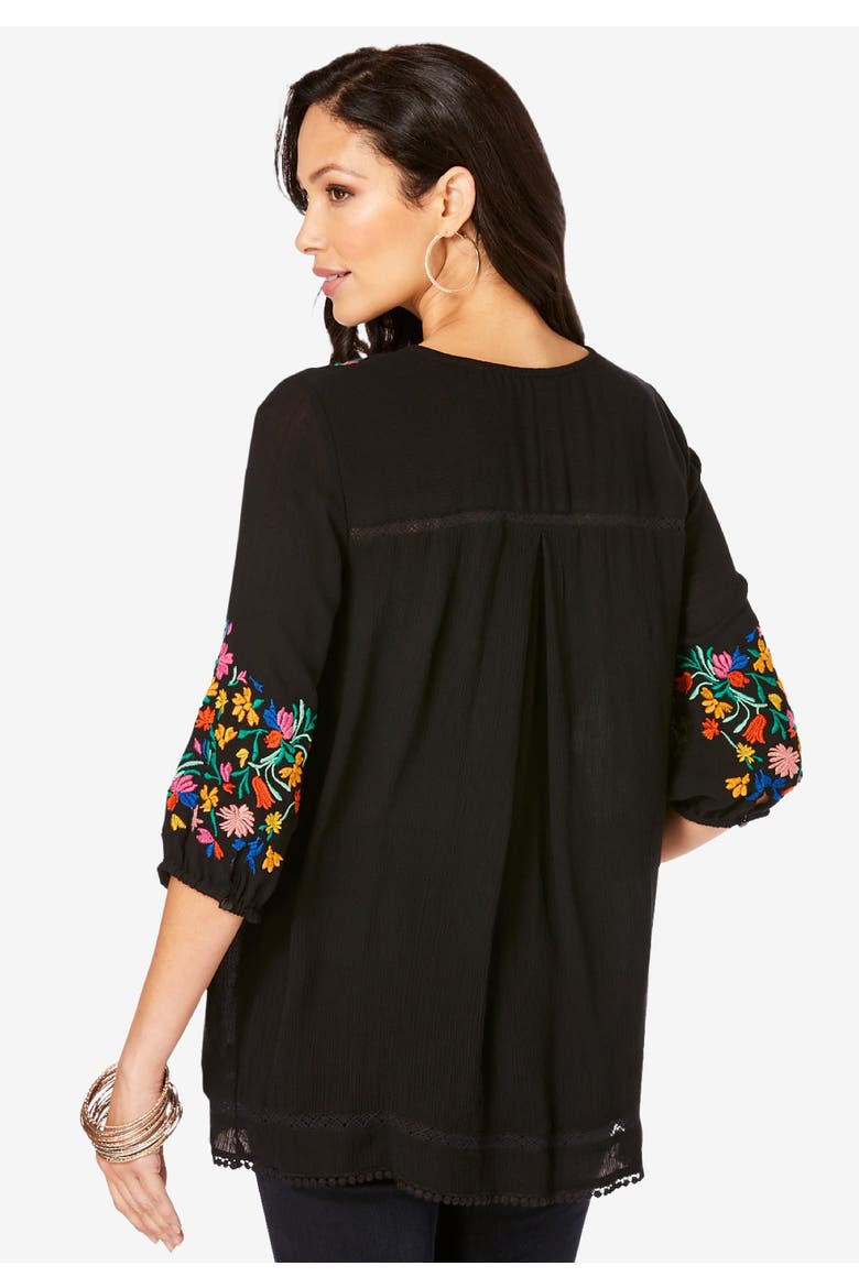 Boho Floral Tunic, Alternate, color, IVORY BOHO FLORAL