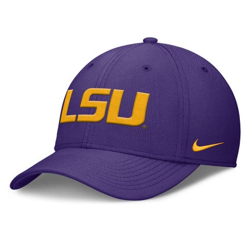 Men's Nike Purple LSU Tigers Rise SwooshFlex Dri-FIT Hat