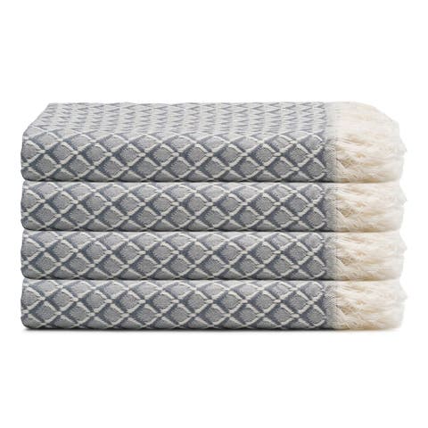 Serenity Grid Turkish Cotton Hand Towel Bundle