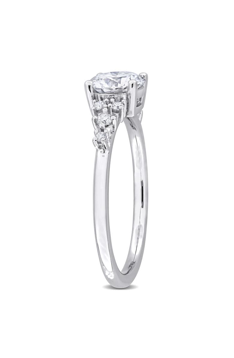 Julianna B. Moissanite Cluster Engagement Ring Sterling Silver, Alternate, color,