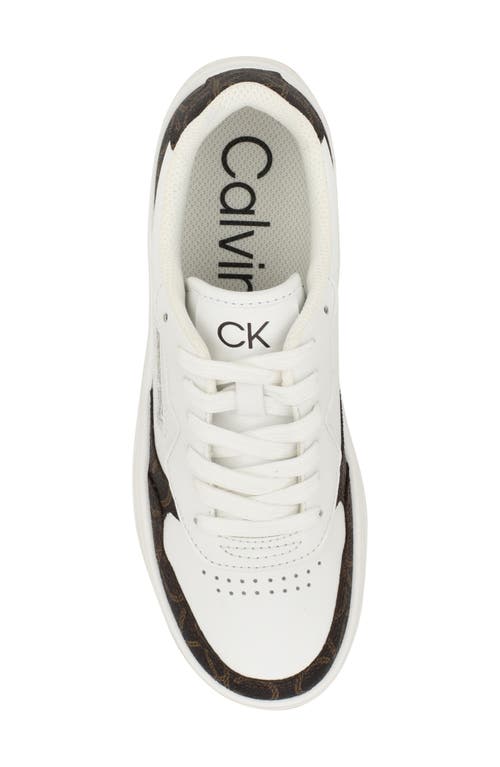 Calvin Klein Karyne Sneaker In White/brown
