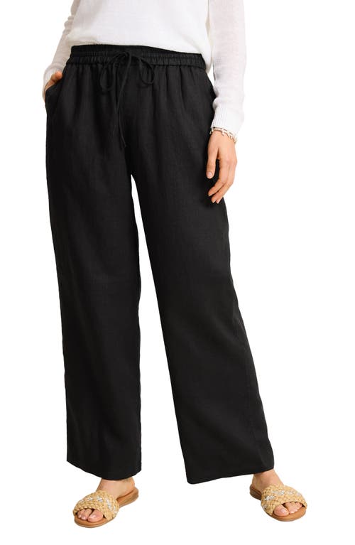 Tommy Bahama Two Palms Easy Linen Drawstring Pants In Black
