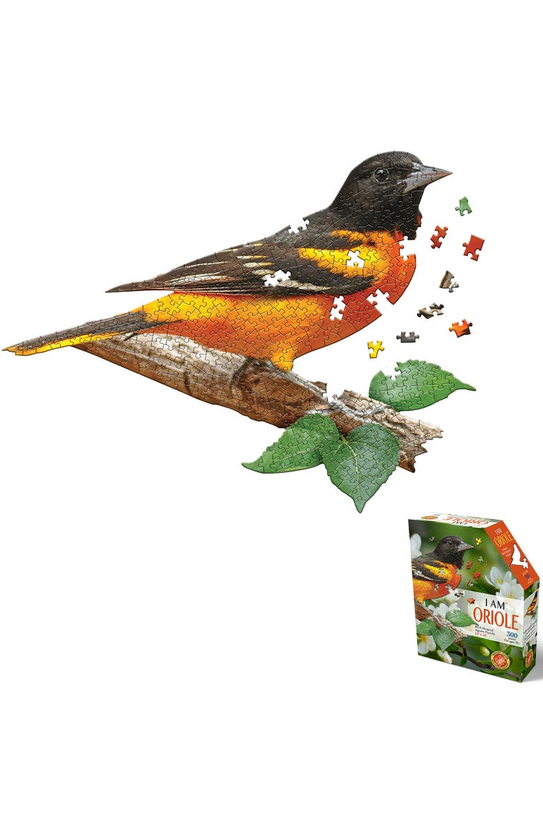 Madd Capp I Am Oriole 300 Piece Bird Shaped Jigsaw Puzzle, Main, color, Multicolored