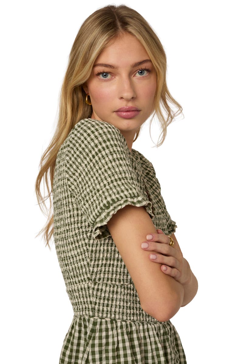 Nobody's Child Eliza Check Midi Dress, Alternate, color, Green