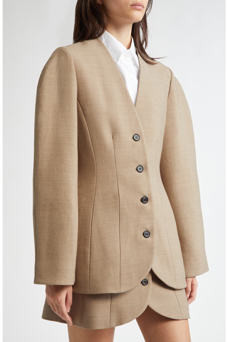 Hourglass Oversize Sleeve Wool Blend Jacket, Alternate, color, BEIGE