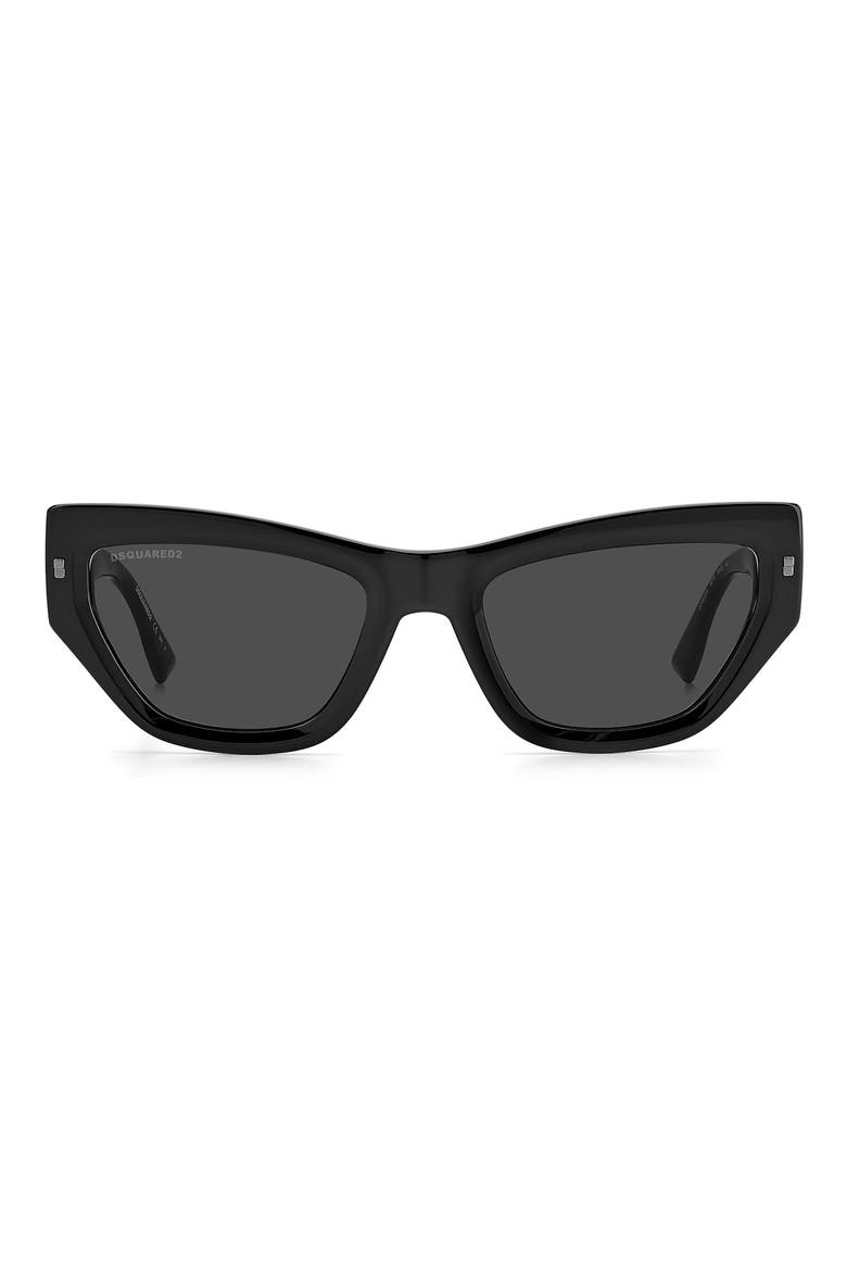 54mm Cat Eye Sunglasses, Main, color, BLACK / GREY