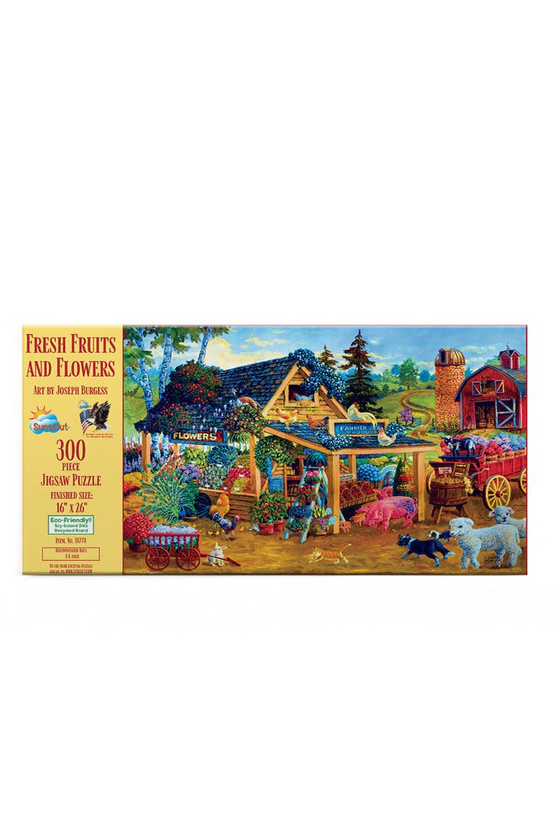 Fresh Fruits and Flowers 300 piece Jigsaw Puzzle for Adults, Alternate, color, Multicolor