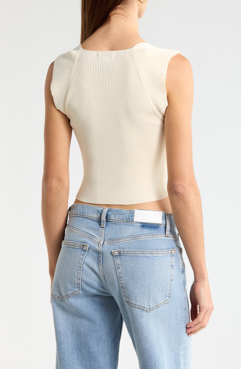 NSR Sweetheart Sleeveless Sweater Top, Alternate, color, Ivory