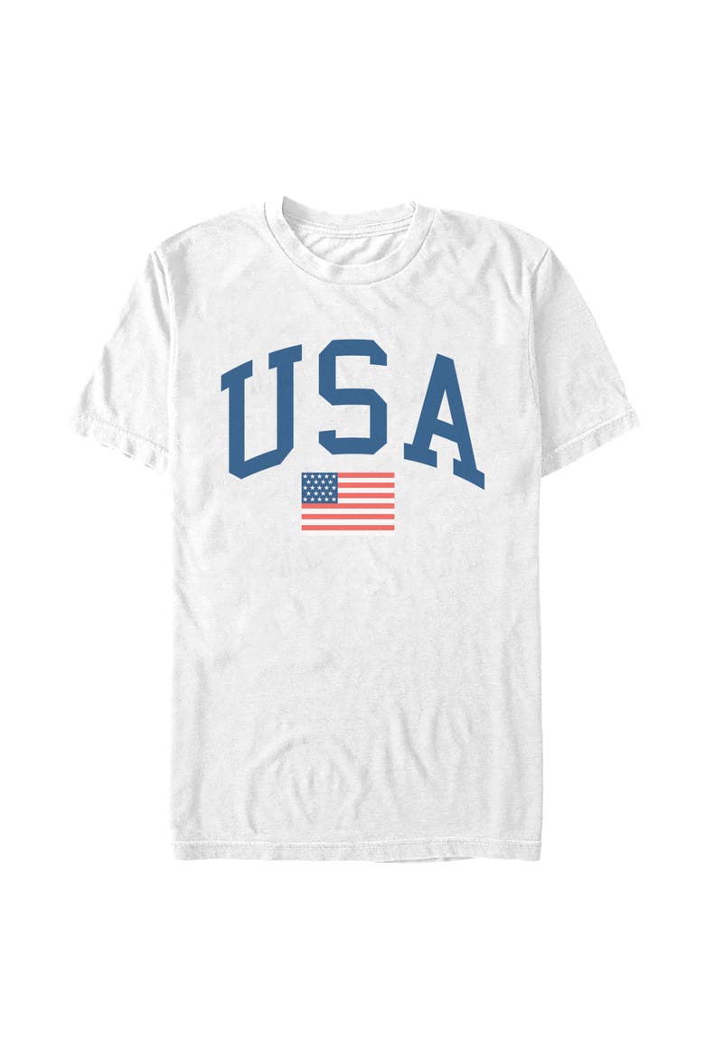 Men's Lost Gods Varsity USA American Flag  Graphic T-Shirt, Main, color, White