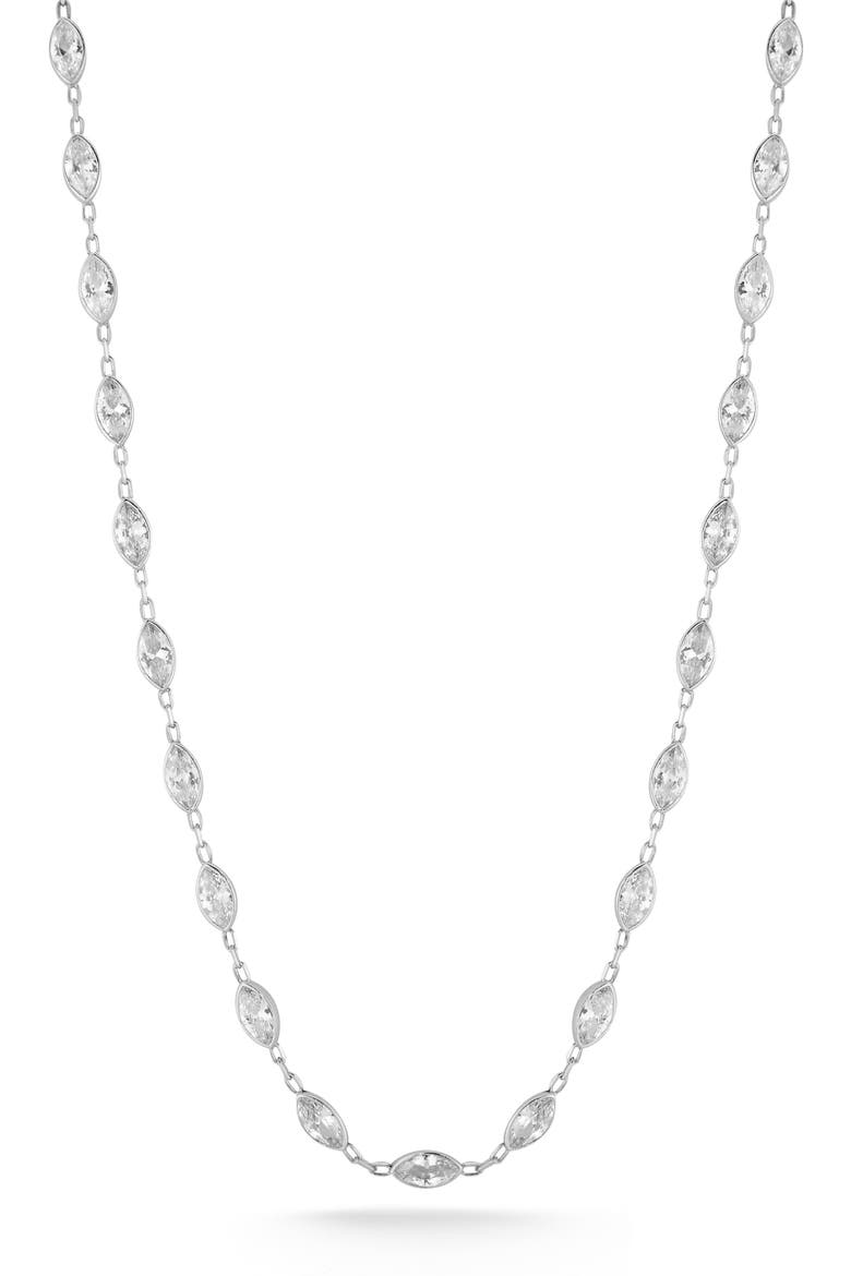 Marquise Cut Cubic Zirconia Choker Necklace, Main, color, SILVER