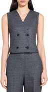 Theory Double Breasted Crop Wool Vest