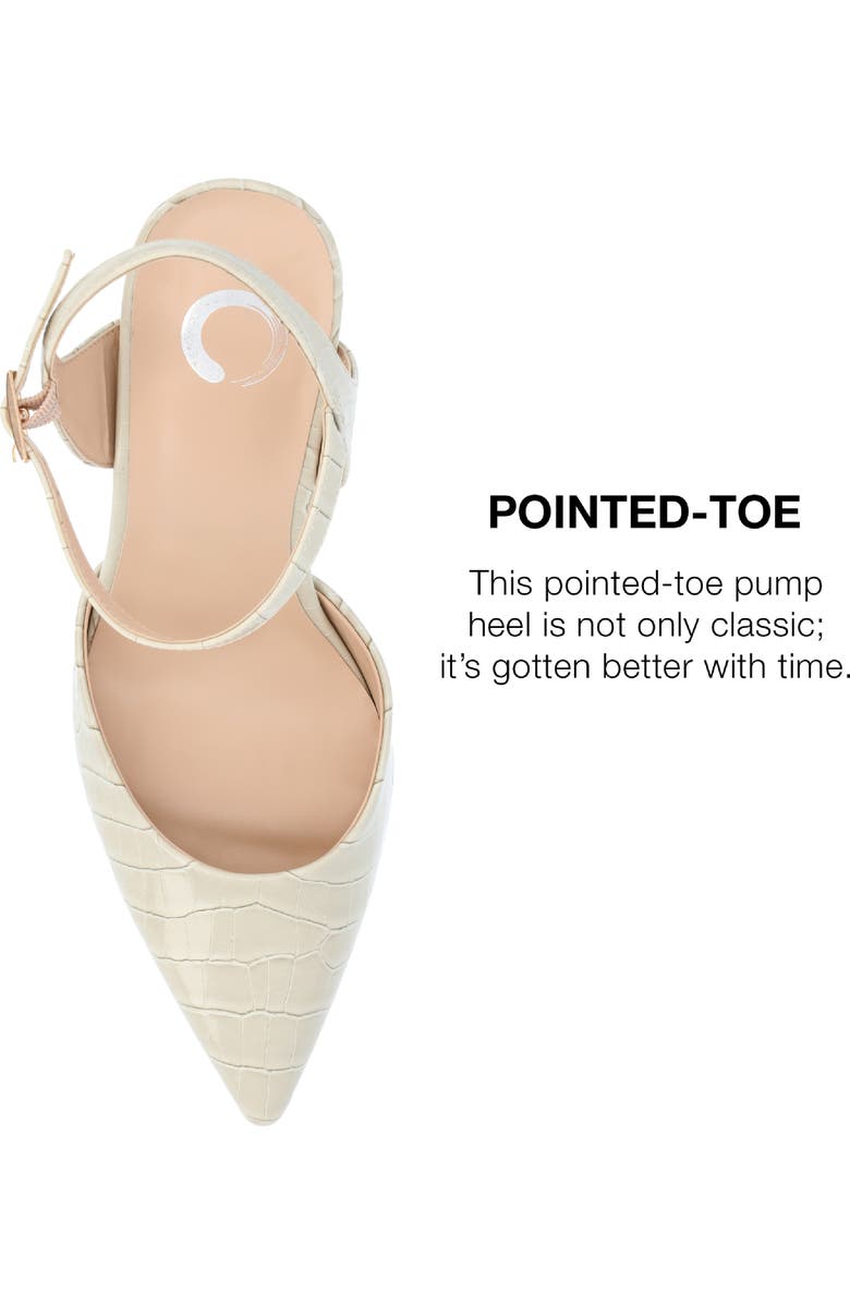 Journee Collection Nixey Croc Embossed Pump, Alternate, color, Stone