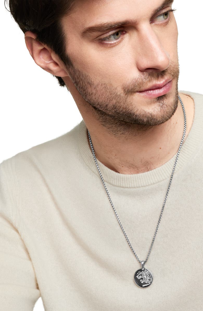 David Yurman Petrvs Lion Amulet, Alternate, color, Silver