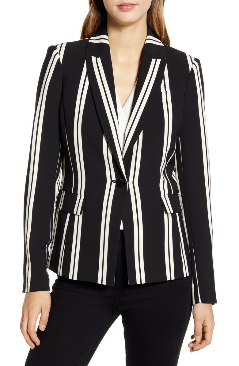 KARL LAGERFELD PARIS Stripe Blazer, Alternate, color,
