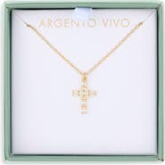 ARGENTO VIVO 18K Gold Plated Cubic Zirconia Cross Pendant Necklace